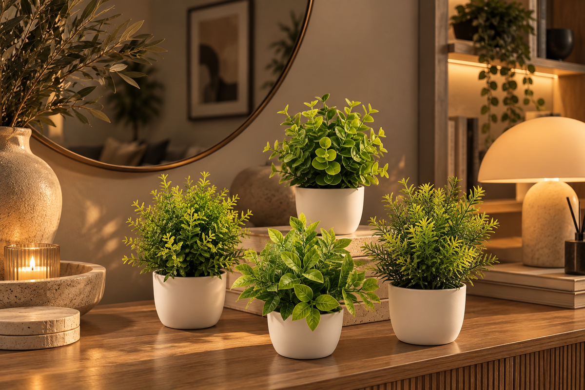 Evergreen Mini Artificial Potted Plant